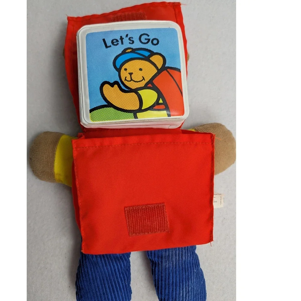 Vintage 1983 Johnson & Johnson Let's Go Bear Plush Toy with Book 10
